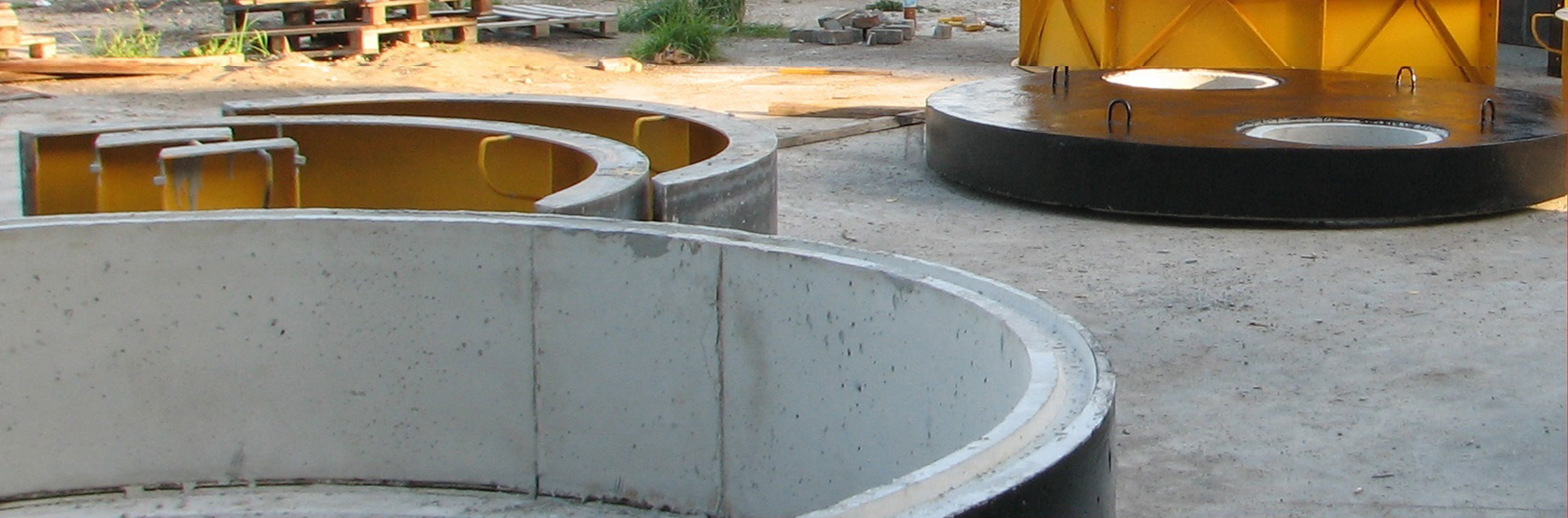 owalne zbiorniki z betonu
